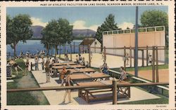 Part of athletic facilities on lake shore, Scaroon Manor Postcard