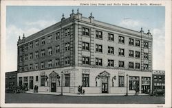 Edwin Long Hotel and Rolla State Bank Missouri Postcard Postcard Postcard