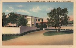 Residence of Claudette Colbert, Holmby Hills Los Angeles, CA Postcard Postcard Postcard