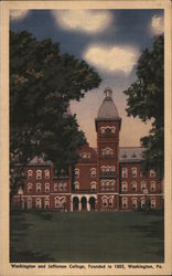 Washington and Jefferson College, Founded in 1802 Pennsylvania Postcard Postcard Postcard