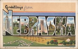 Greetings from Nebraska Postcard Postcard Postcard