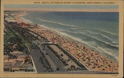 Beach, Los Angeles County Playground Santa Monica, CA Postcard Postcard Postcard