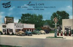 Lane's Cafe Council Bluffs, IA Postcard Postcard Postcard