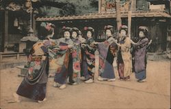 A group of Japanese geishas Postcard Postcard Postcard