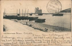 Fishing Boats With Castle in Distance Postcard