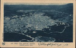 General aerial view Fez, Morocco Africa Postcard Postcard Postcard