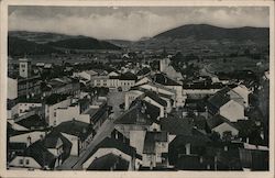 Frenštát pod Radh., view of the town center Postcard