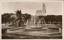 Fontaine et jardins de la Région Civile Postcard