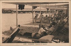 Lido - Venezia - Capanne di destra Venice, Italy Postcard Postcard Postcard