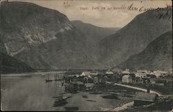 Sogn - Parti fra Lærdalsøren Lærdalsøyri, Norway Postcard Postcard Postcard