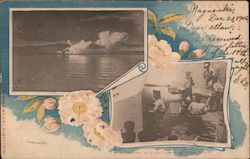 BOMBARDMENT OF A LAND FORT BY ONE OF OUR CRUISERS Postcard