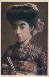 Portrait of a Japanese geisha Postcard Postcard Postcard