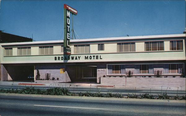 Broadway Motel Oakland CA Postcard