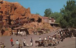 Burro Train, Knott's Berry Farm and Ghost Town Postcard