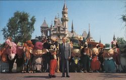 Disneyland - Walt Disney and characters and Sleeping Beauty's Castle Anaheim, CA Postcard Postcard Postcard