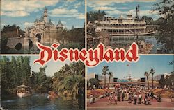 Disneyland Sleeping Beauty Castle, Mark Twain Steamboat, Jungle Cruise, Tomorrowland Anaheim, CA Postcard Postcard Postcard