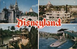 Disneyland - Sleeping Beauty's Castle, Mark Twain, Jungle Cruise, Submarine Ride Anaheim, CA Postcard Postcard Postcard