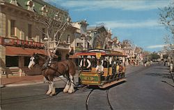 Horse Drawn Street Car - Disneyland Postcard