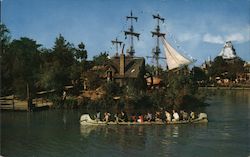 Indian Canoe at Frontierland in Disney Land Anaheim, CA Postcard Postcard Postcard