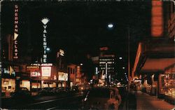 Night View of Fulton Street Fresno, CA Postcard Postcard Postcard