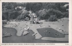 Dreyer's Beach and Cabins, Russian River Guerneville, CA Postcard Postcard Postcard