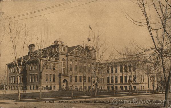 Boise High School Building Idaho Postcard