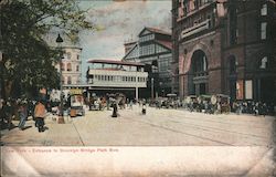 Entrance to Brooklyn Bridge Park Row Postcard