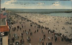 Boardwalk, Beach and Pier Postcard