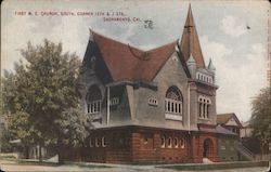 First M.E. Church, Corner of 15th and J Street Sacramento, CA Postcard Postcard Postcard