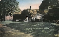 Threshing at Wildwood Farm Old Orchard Beach, ME Postcard Postcard Postcard