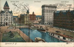 Savings Bank, Eric Canal, Opera House Postcard