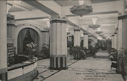 Main Exchange and Promenade Hotel Traymore Atlantic City, NJ Postcard Postcard Postcard