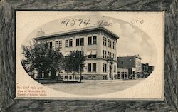 The City Hall and View of Sherman St. Postcard