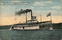 Steamer Georgia Oakes, Lake Coeur d'Alene-St. Joe River Boat Idaho Postcard Postcard Postcard