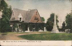 Private Gate House and Monument, Shaw's Garden Postcard