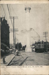 Water Tower, North Grand Ave. Postcard