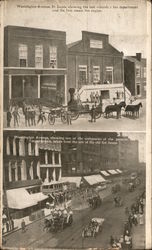 Washington Avenue, Showing the Last Volunteer Fire Department and the First Steam Fire Engine St. Louis, MO Postcard Postcard Postcard