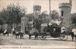 Entrance to Krug Park Postcard