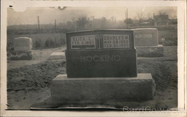 Charles And Eliza Hocking Tombstone, Cemetery Corning, AR Postcard