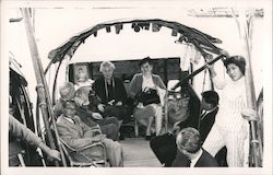 Tourist group on boat being poled by girl, bamboo seating. Hong Kong Postcard Postcard Postcard