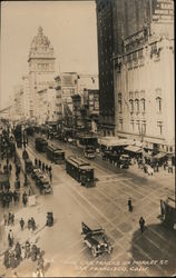 Four Car Tracks on Market Street Postcard