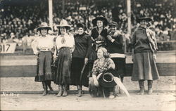 Rodeo Cowgirls grouping in an arena Postcard