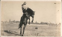 Kelley on a Gentle Horse "Let 'Em Kick" Keller's Photo Postcard