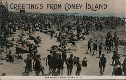 Greeting's from Coney Island Beach Brooklyn, NY Postcard Postcard Postcard