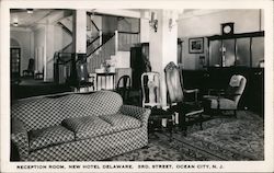 Reception Room, New Hotel Delaware, 3rd Street Ocean City, NJ Postcard Postcard Postcard