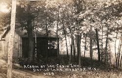 A Cabin at Log Cabin Inn, Devils Lake Webster, WI Postcard Postcard Postcard