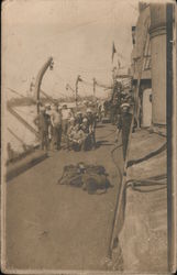 Sailors posing on deck, lots of rigging Navy Postcard Postcard Postcard