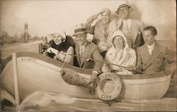 Tourists, Fishing Boat Picture in Atlantic City New Jersey Postcard Postcard Postcard