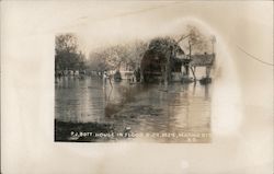 P.J. Bott House in 5-29-1929 Flood Marmarth, ND Postcard Postcard Postcard