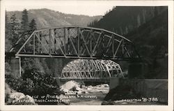 Meeting Place or River, Railway & Highway, Feather RIver Canyon Oroville, CA Postcard Postcard Postcard